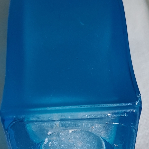 IKEA Skämt Frosted Glass Blue Wavy Bud Flower Vase Squiggle Wave Shape Retro - Picture 6 of 7